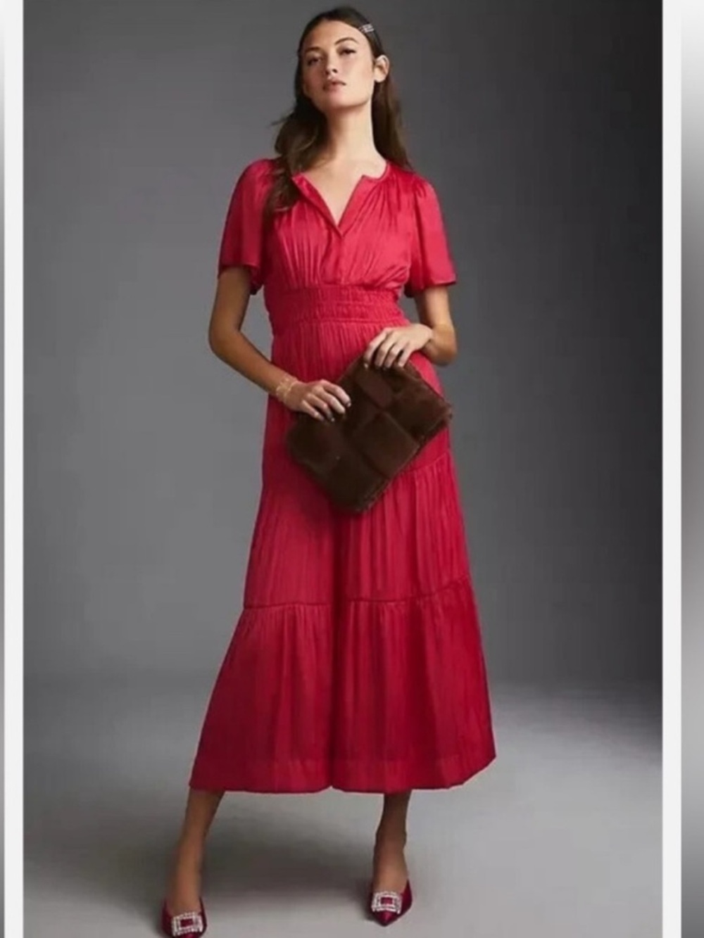 Joie Somerset Dress S
Magenta Maxi V-Neck Short Sleeve Pockets Flowy